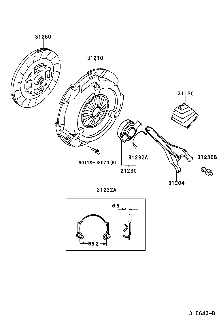 TOYOTA 31210-20380 - Sajūga piespiedējdisks autodraugiem.lv