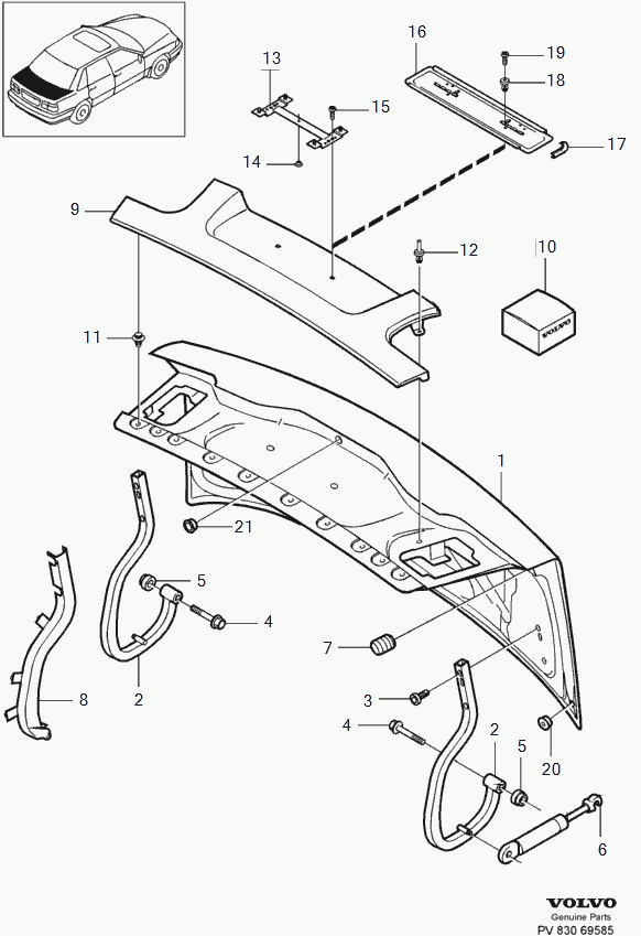 Zastava 9 485 546 - Gāzes atspere, Motora pārsegs autodraugiem.lv