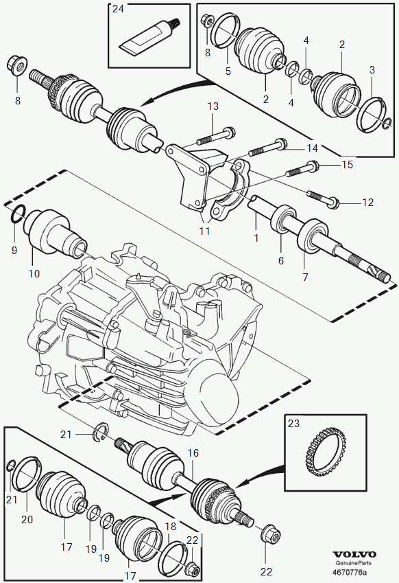 Volvo 8111308 - Šarnīru komplekts, Piedziņas vārpsta autodraugiem.lv