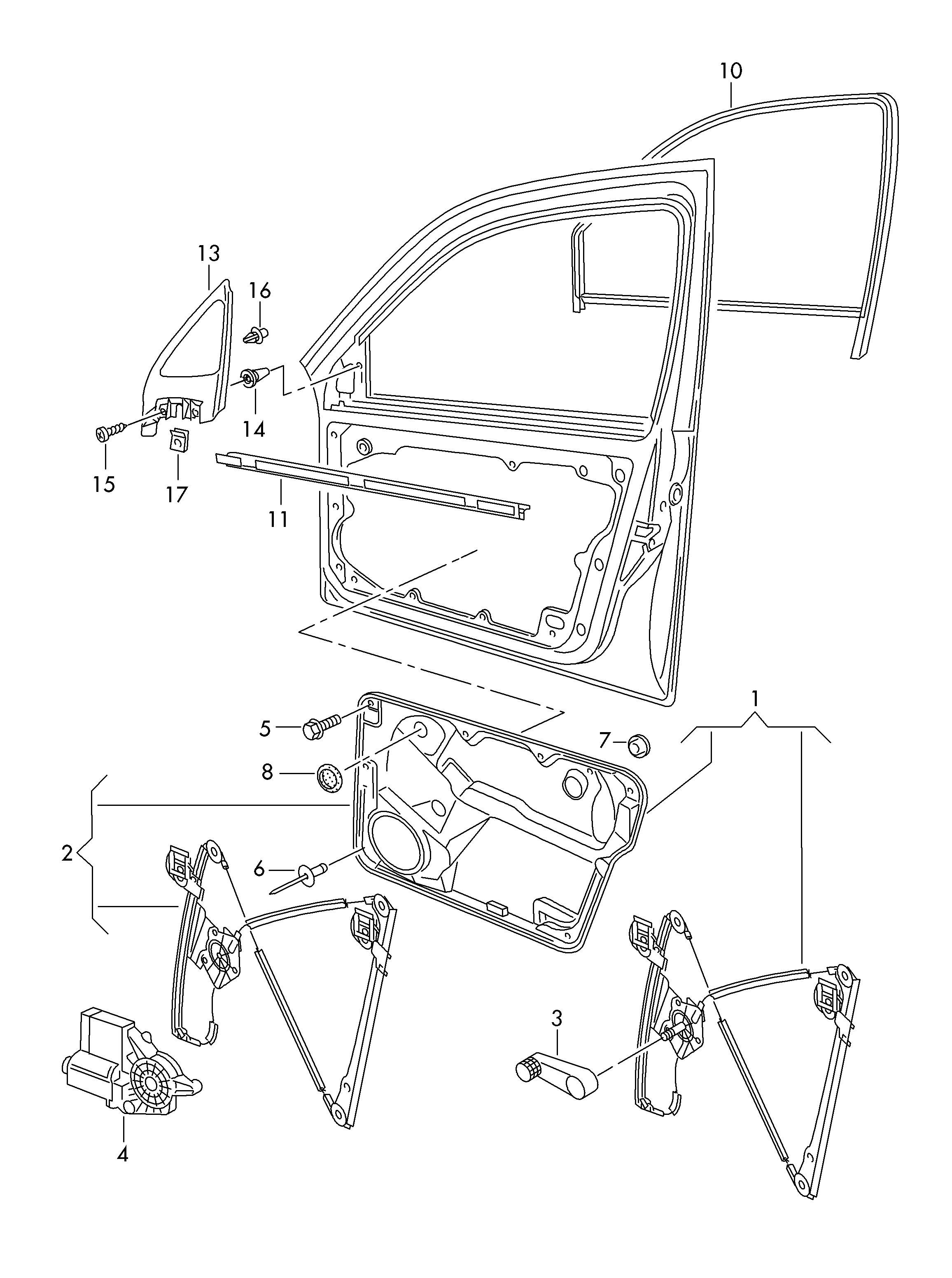 VW 1J4 837 461 H - Stikla pacelšanas mehānisms autodraugiem.lv