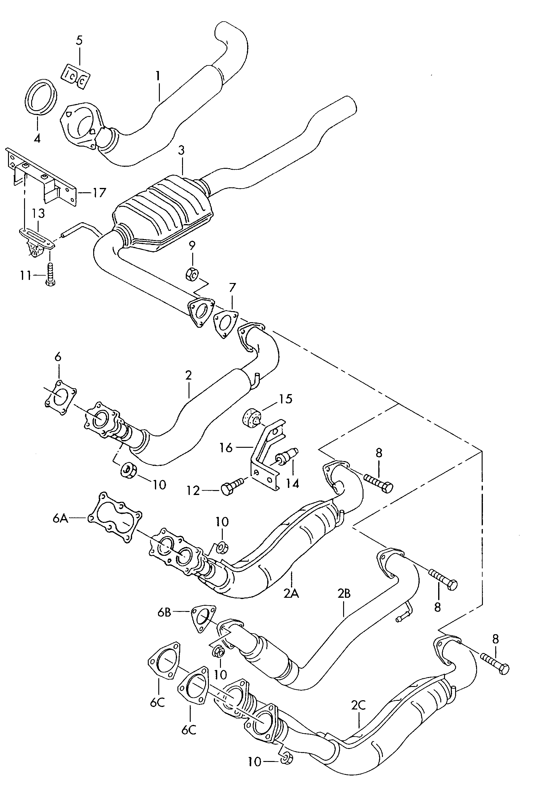 AUDI 161 298 115 - Montāžas komplekts, Izplūdes caurule autodraugiem.lv