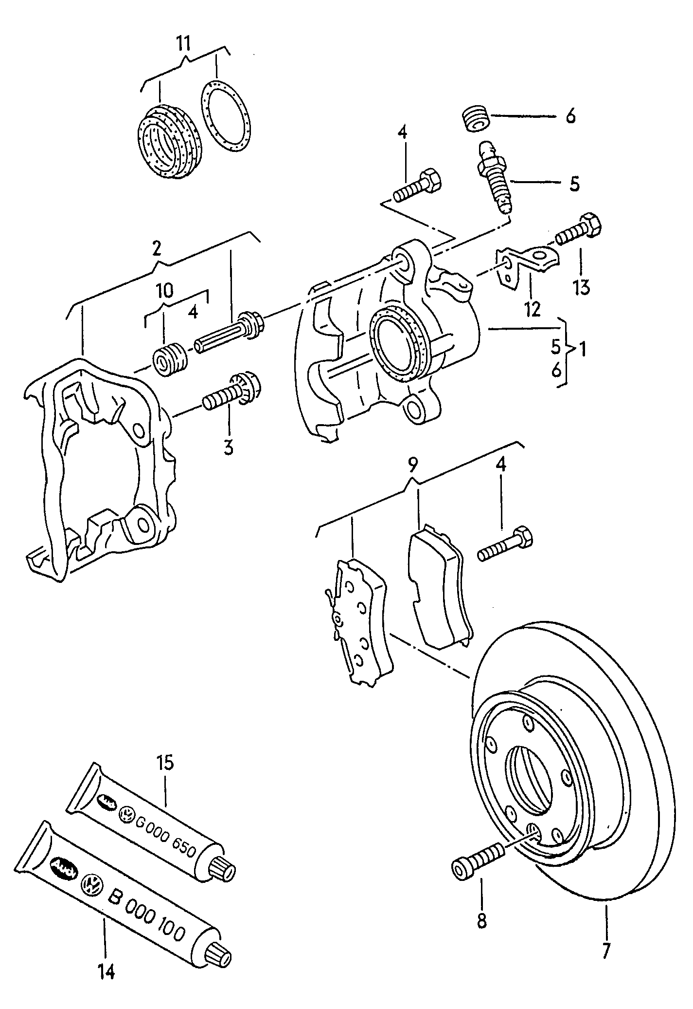 AUDI 701698480 X - 1 set: brake caliper housing autodraugiem.lv