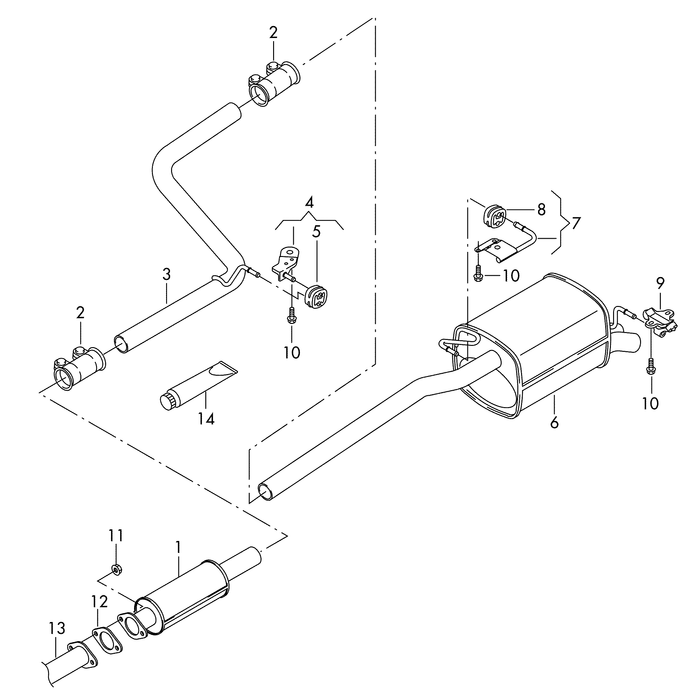 VW 1K0253141Q - Savienojošie elementi, Izplūdes gāzu sistēma autodraugiem.lv