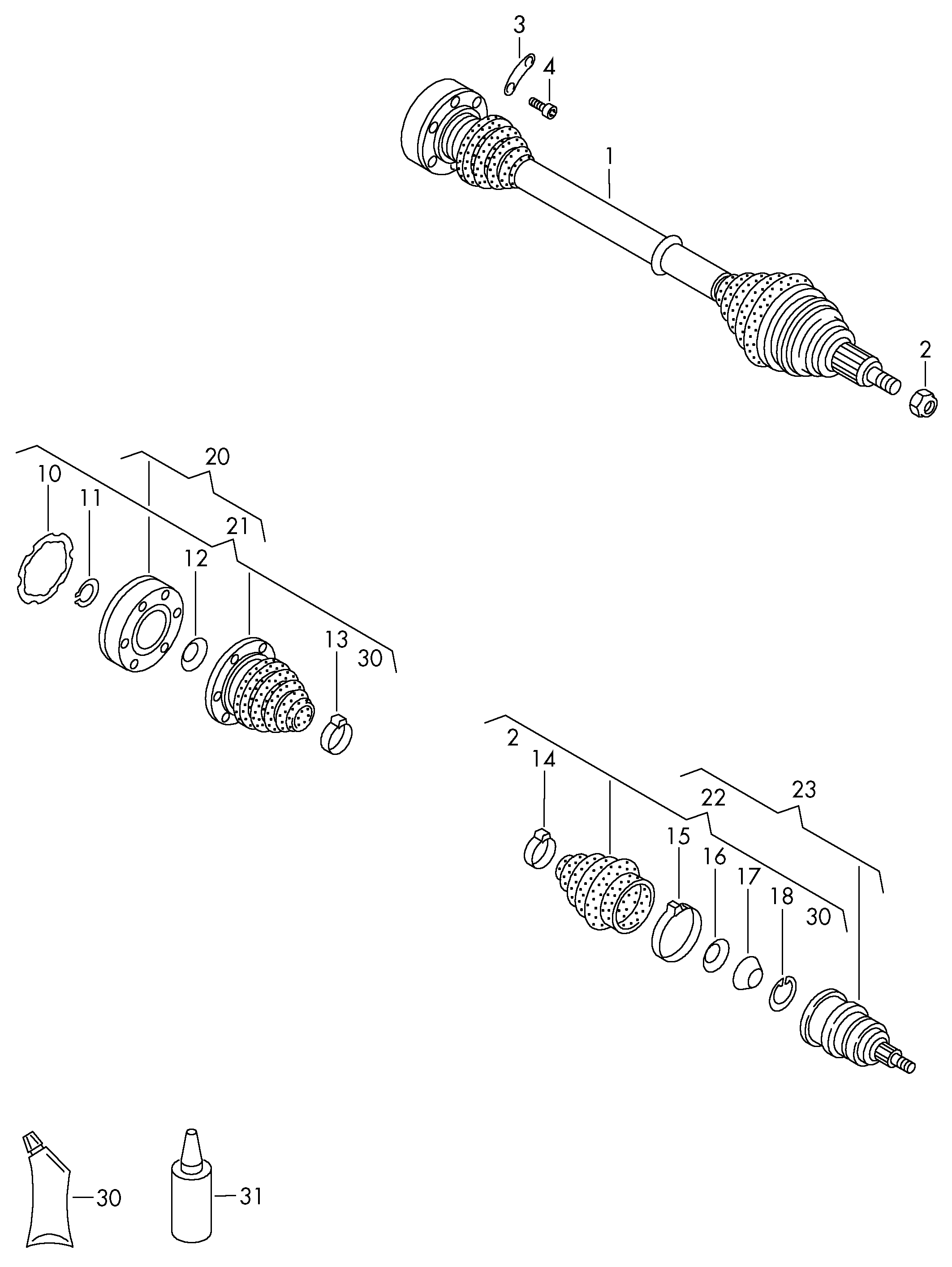 VAG 1K0498103 X - Šarnīru komplekts, Piedziņas vārpsta autodraugiem.lv