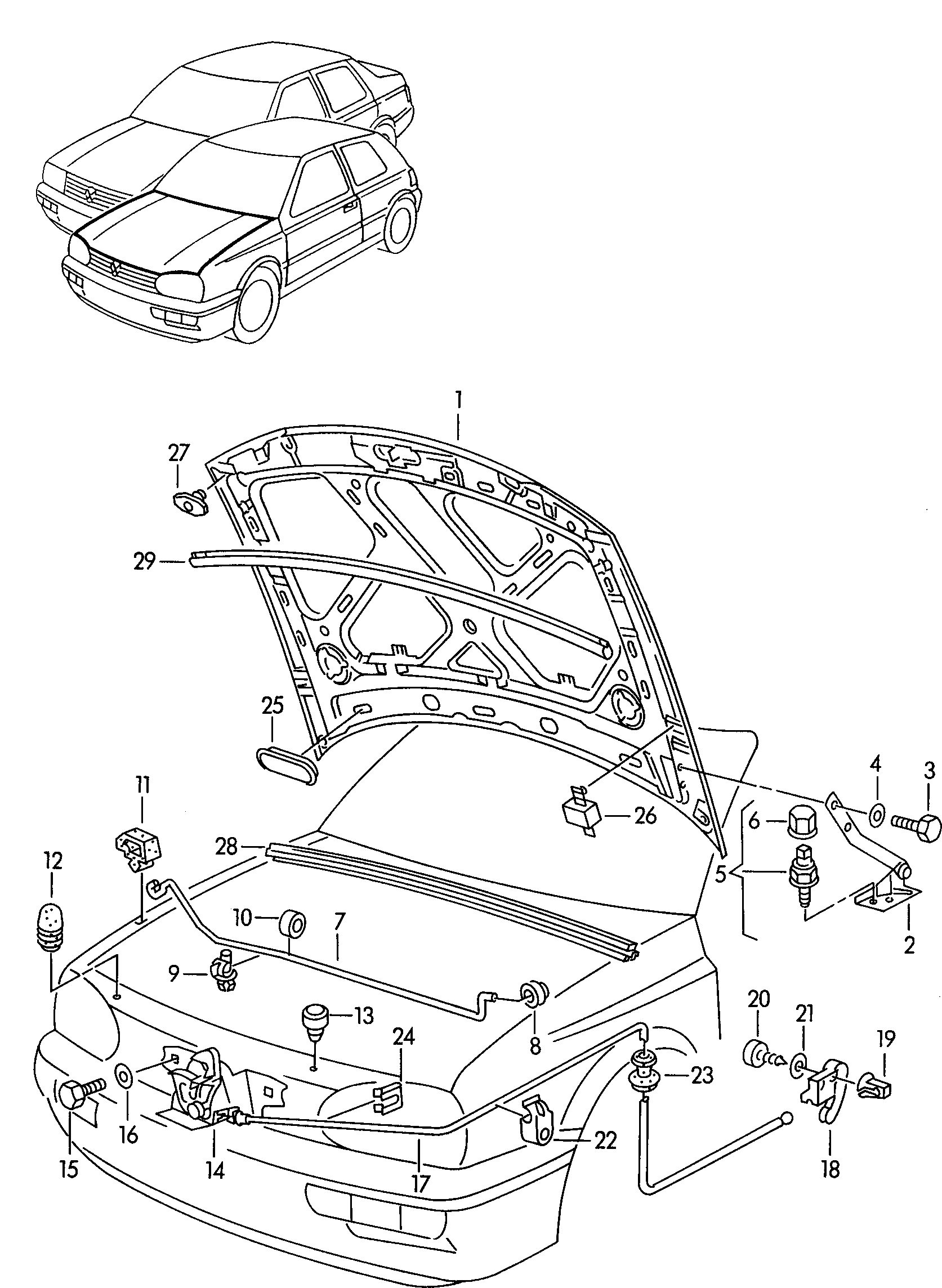 VAG 1H1823531 - Motora pārsega slēdzenes trose autodraugiem.lv