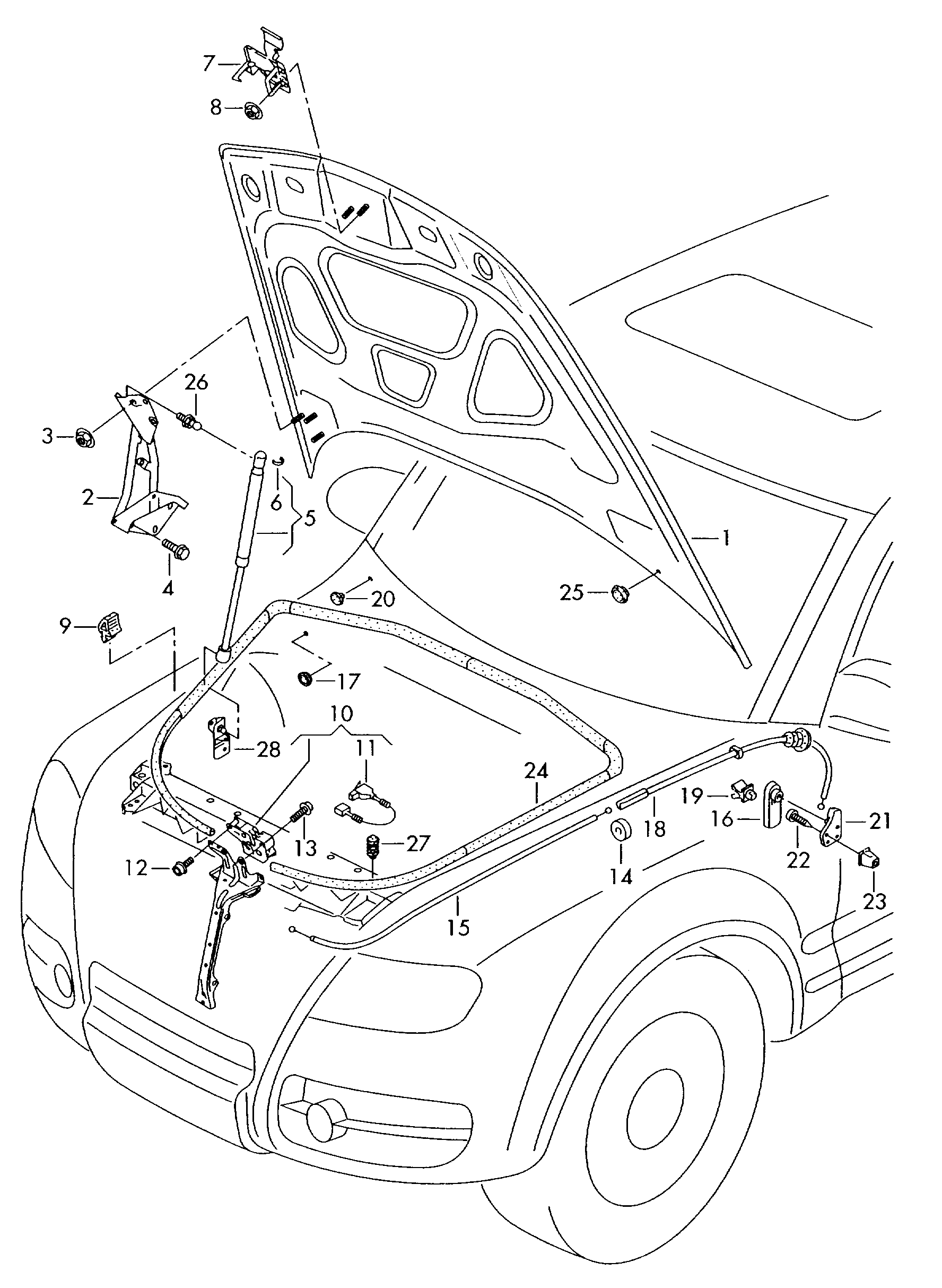 VAG 7L6 823 359B - Gāzes atspere, Motora pārsegs autodraugiem.lv