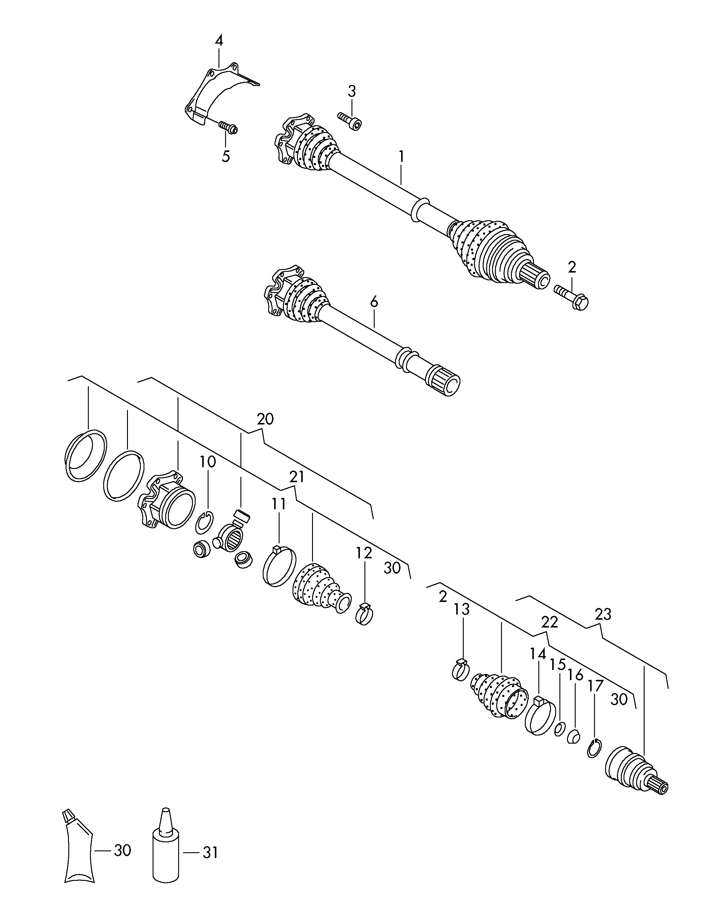 VW JZW 498 340 FX - Šarnīru komplekts, Piedziņas vārpsta autodraugiem.lv