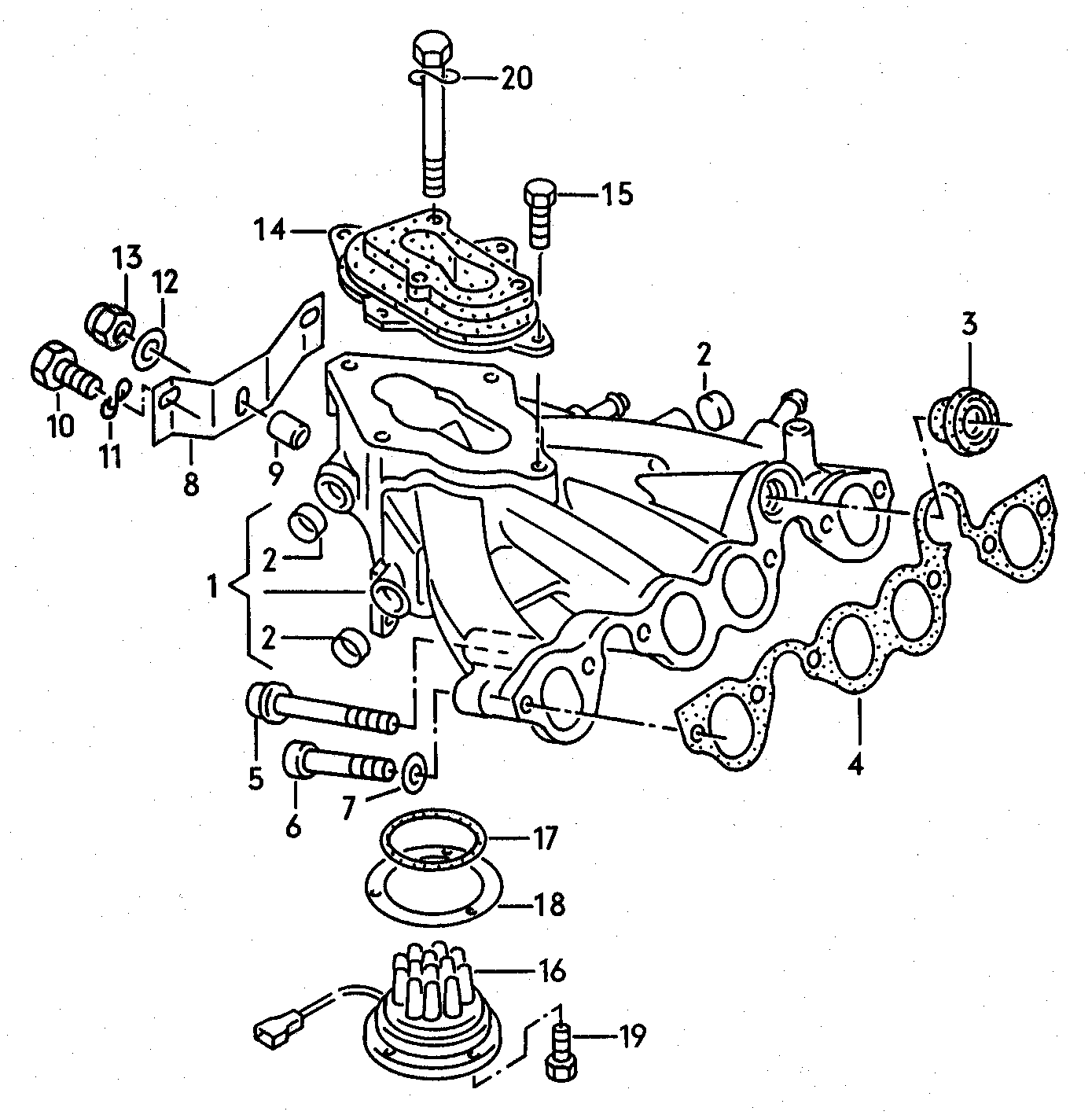 VAG 037 129 761 - Flancis, Karburators autodraugiem.lv