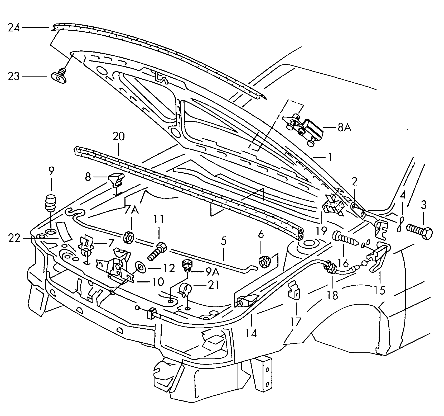 VAG 357823531 - Motora pārsega slēdzenes trose autodraugiem.lv