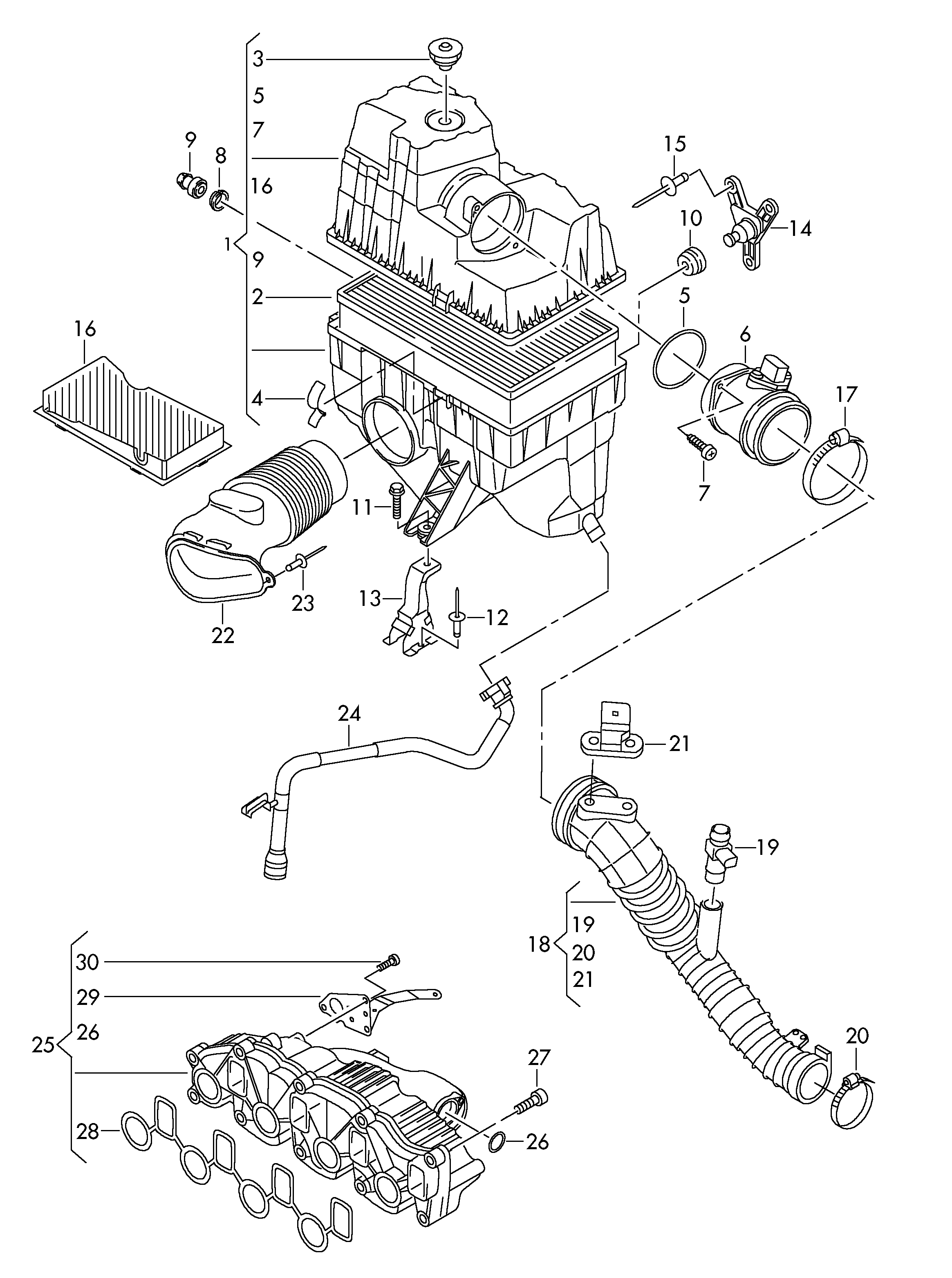 VAG 03L129717E - Blīvju komplekts, Ieplūdes kolektors autodraugiem.lv