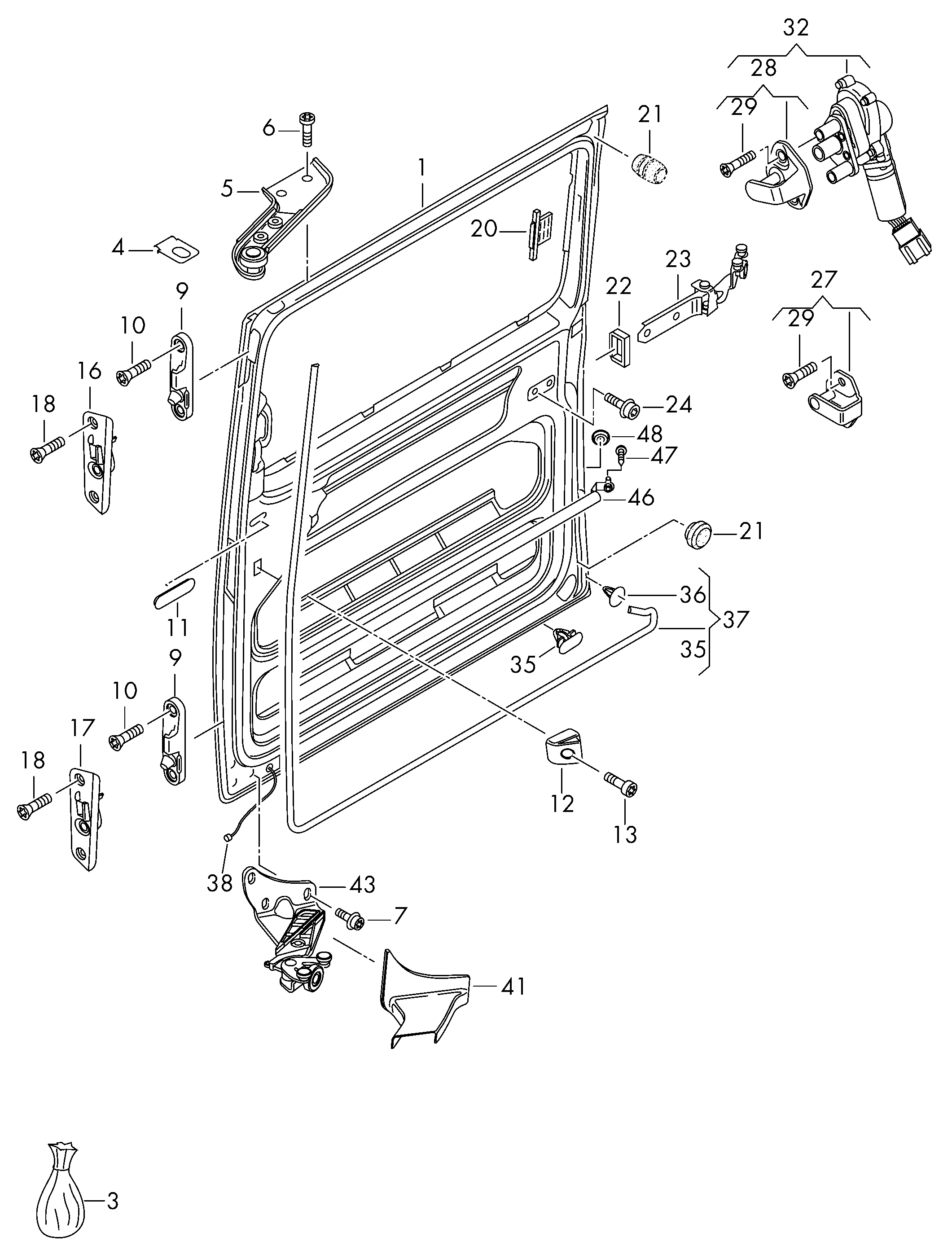 Skoda 7H0843398AC - Virzošais rullītis, Bīdāmās durvis autodraugiem.lv