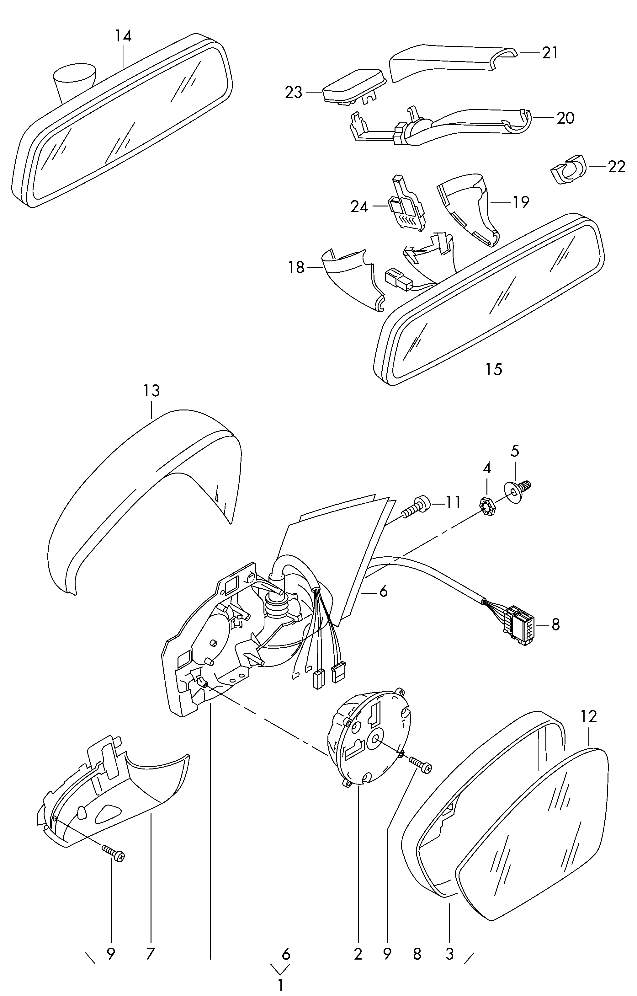 VAG 6R0857521F - Ārējais atpakaļskata spogulis autodraugiem.lv