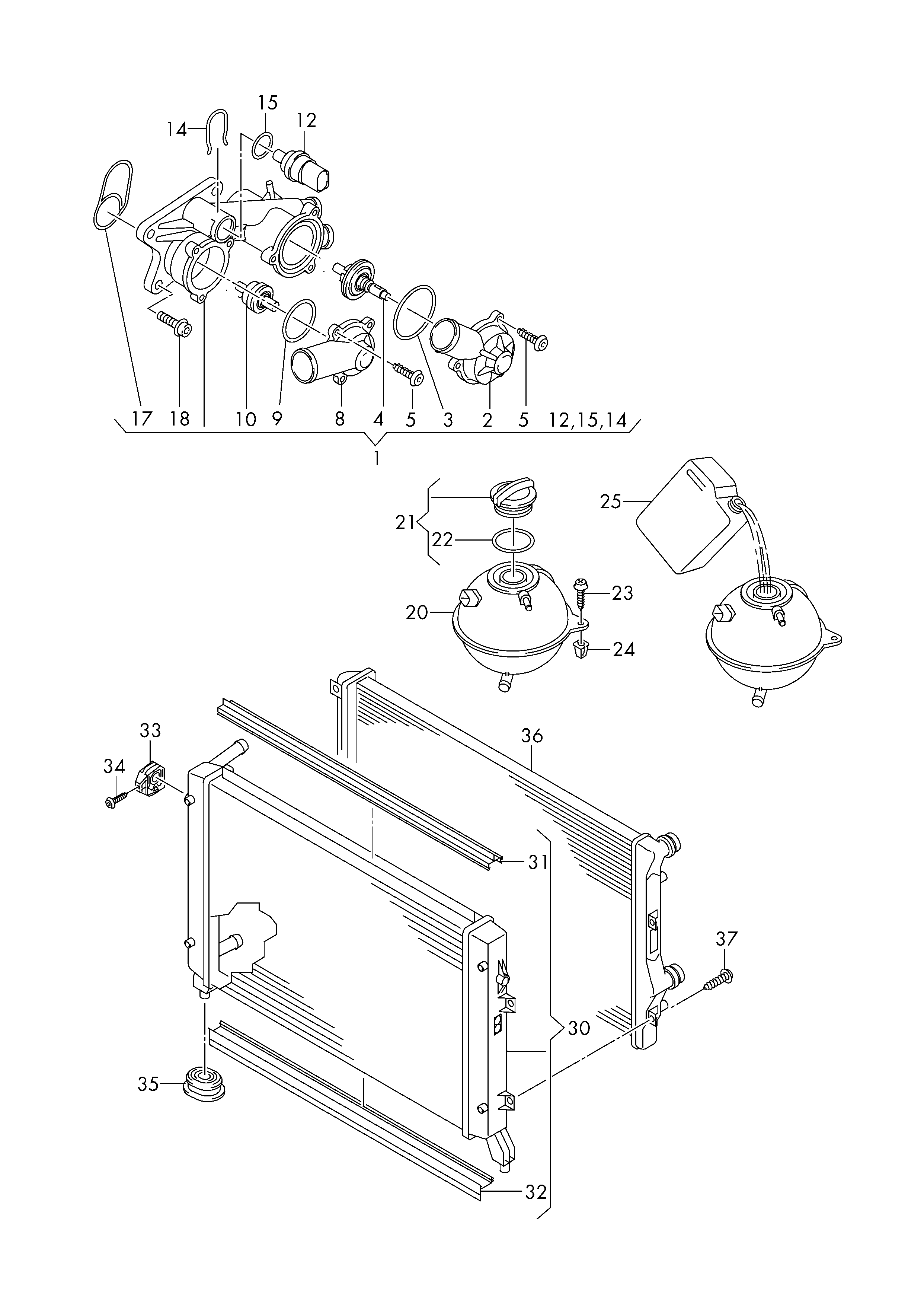 VAG 1K0 121 253 BB - Radiators, Motora dzesēšanas sistēma autodraugiem.lv