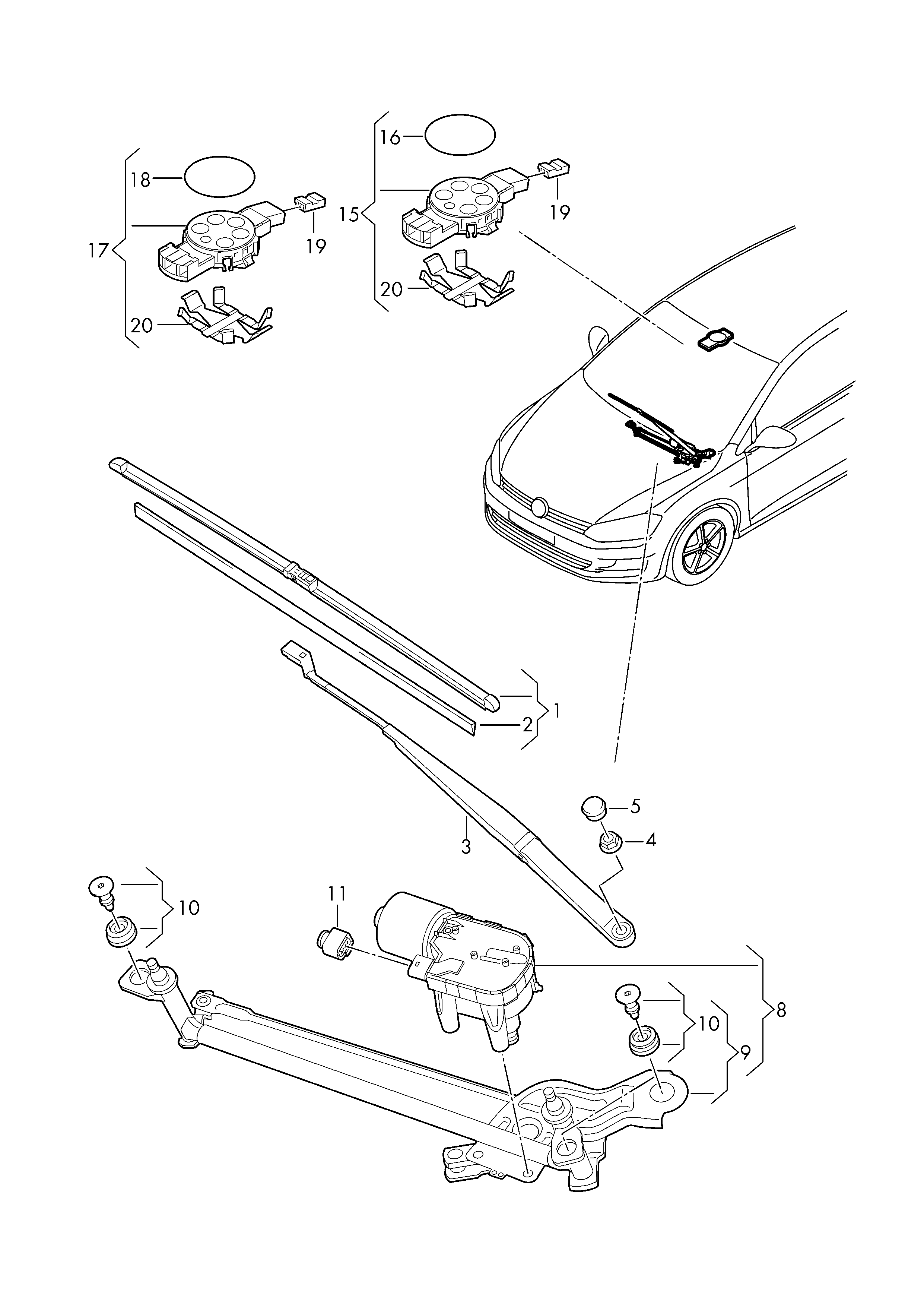 VW 5G1 998 002 - Stikla tīrītāja slotiņa autodraugiem.lv