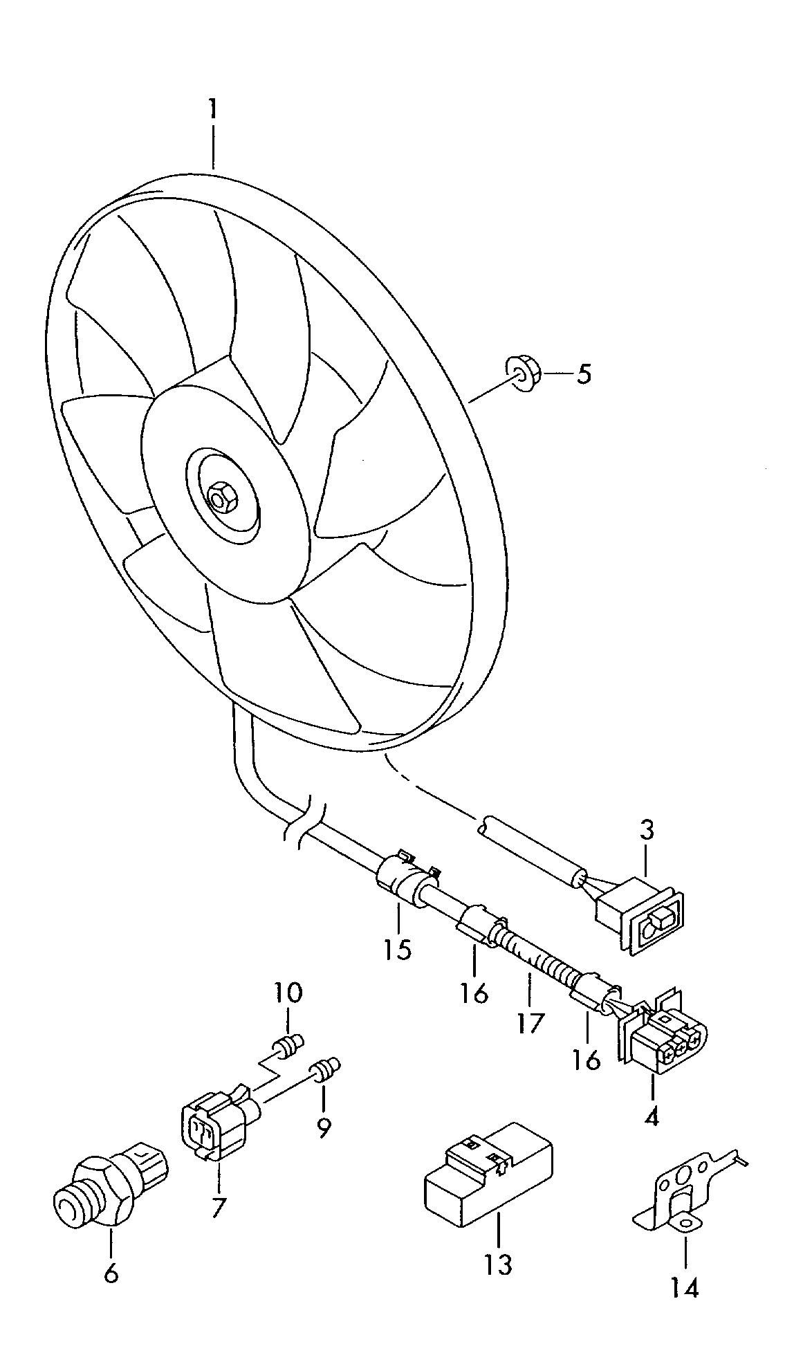 AUDI 6Q0 959 455N - Ventilators, Motora dzesēšanas sistēma autodraugiem.lv