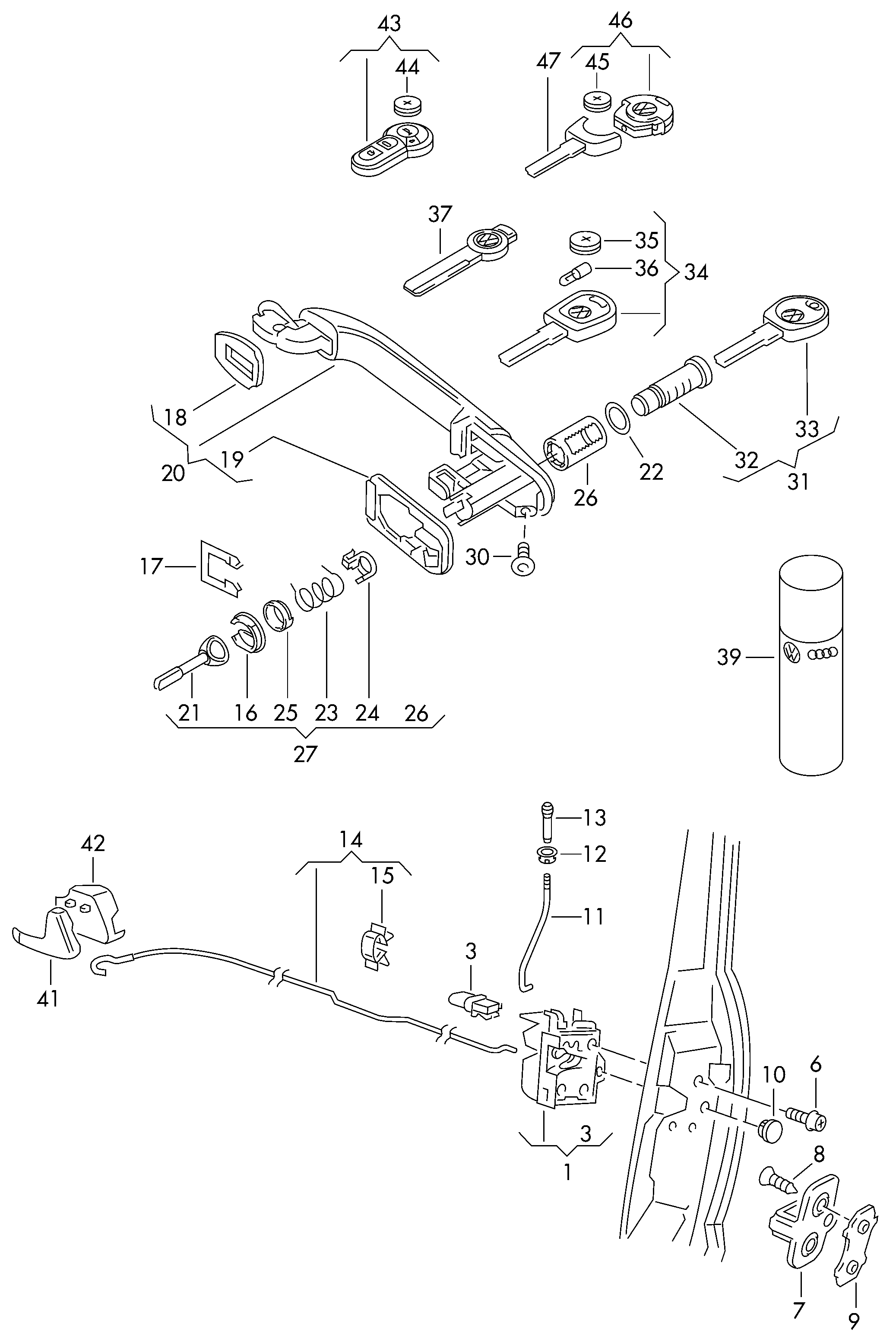 Seat 1H0 837 187A - Slēdzenes poga autodraugiem.lv