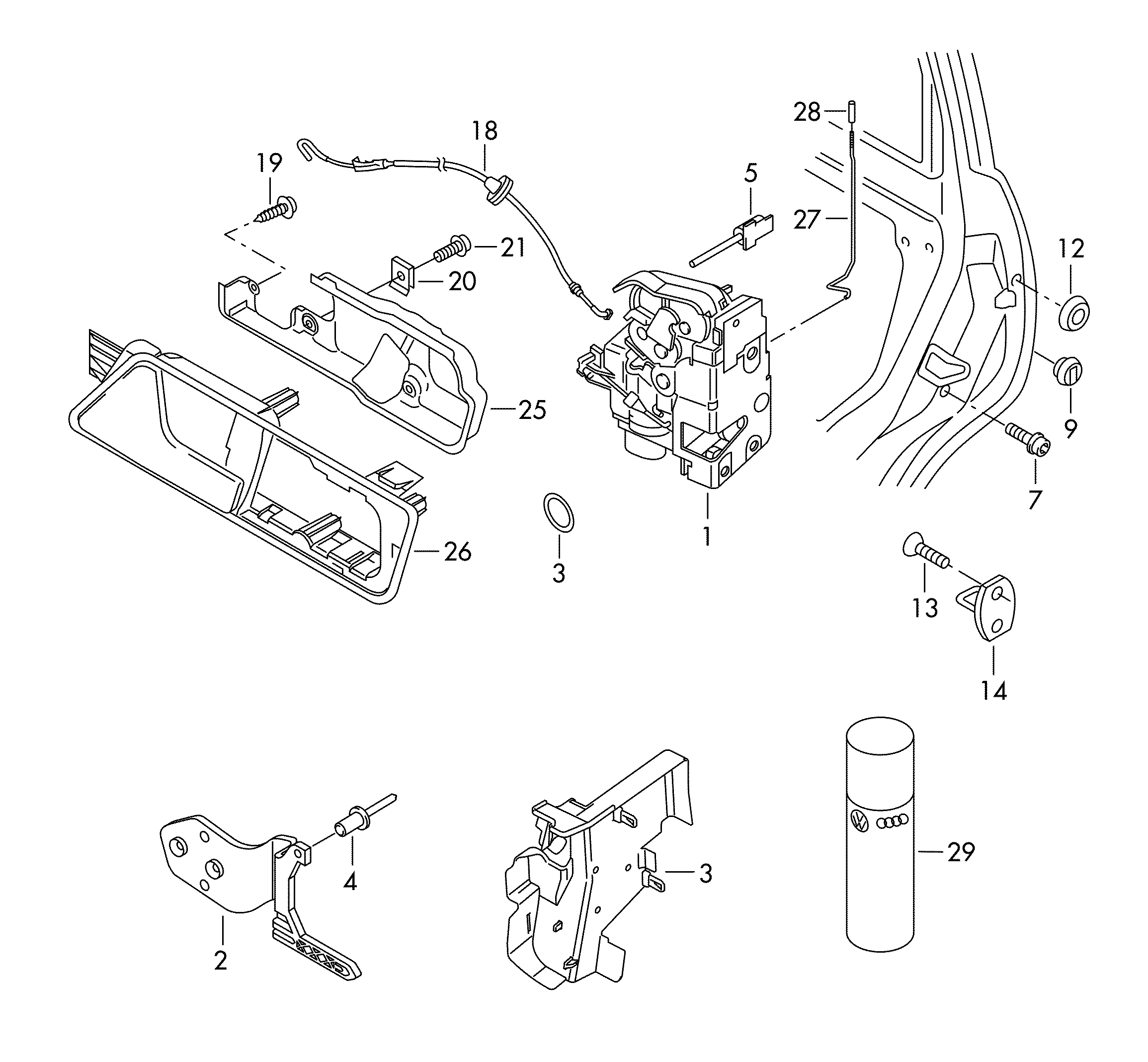 VW 1T0 837 086 - Trose, Durvju slēdzene autodraugiem.lv