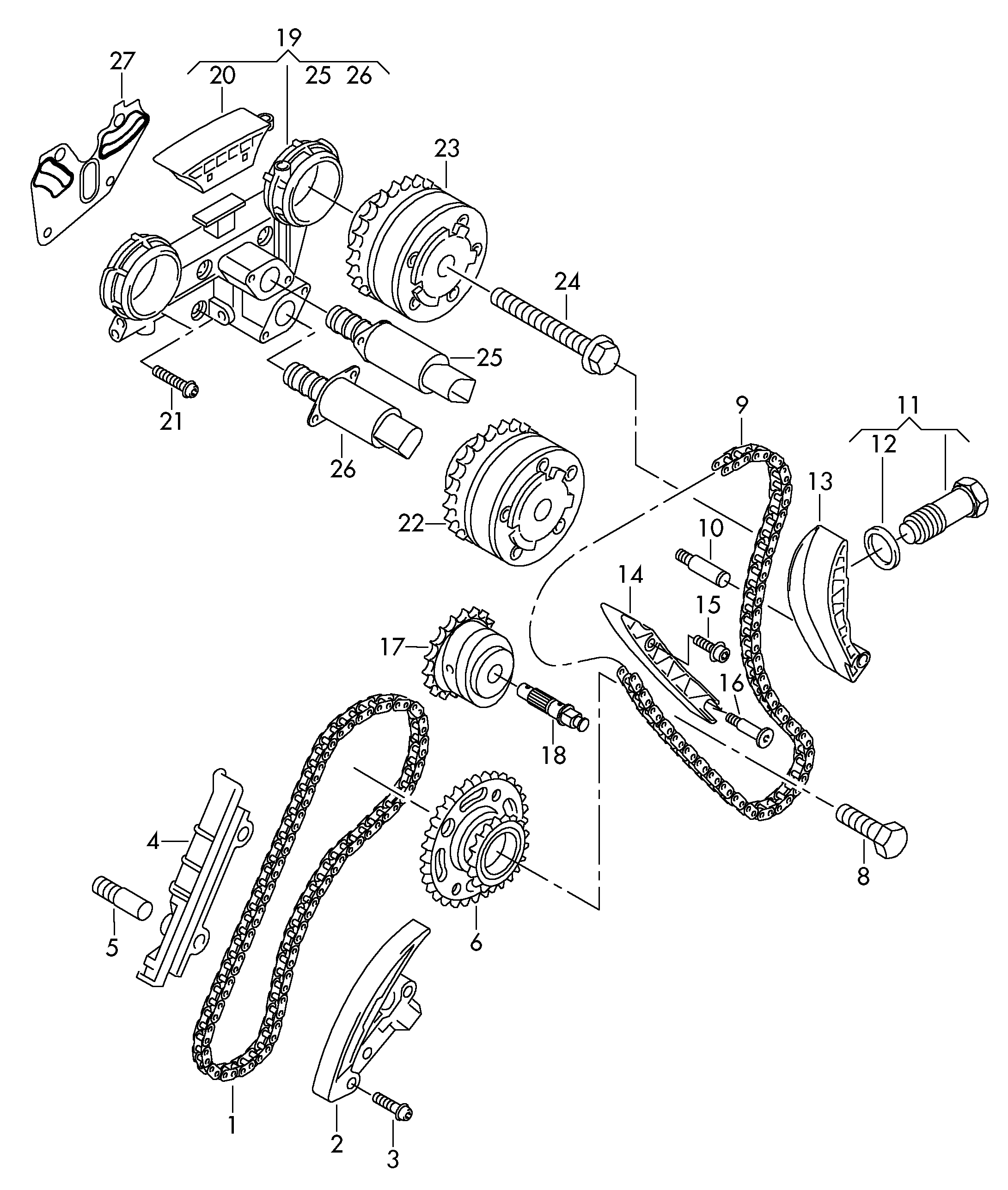 AUDI 03H 109 509 A - Mierinātājsliede, GSM piedziņas ķēde autodraugiem.lv