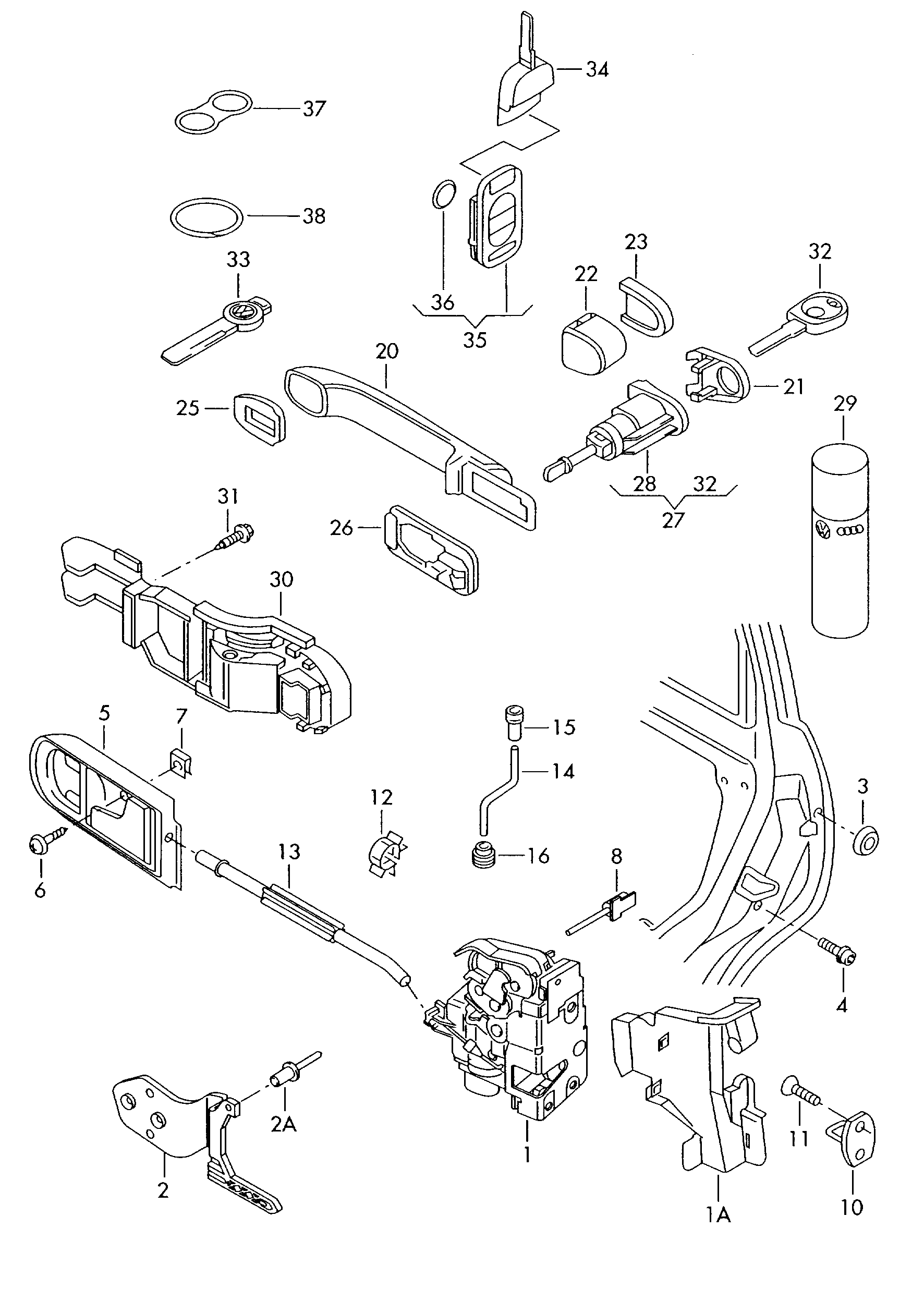 VAG 3B1 837 015AS - Durvju slēdzene autodraugiem.lv