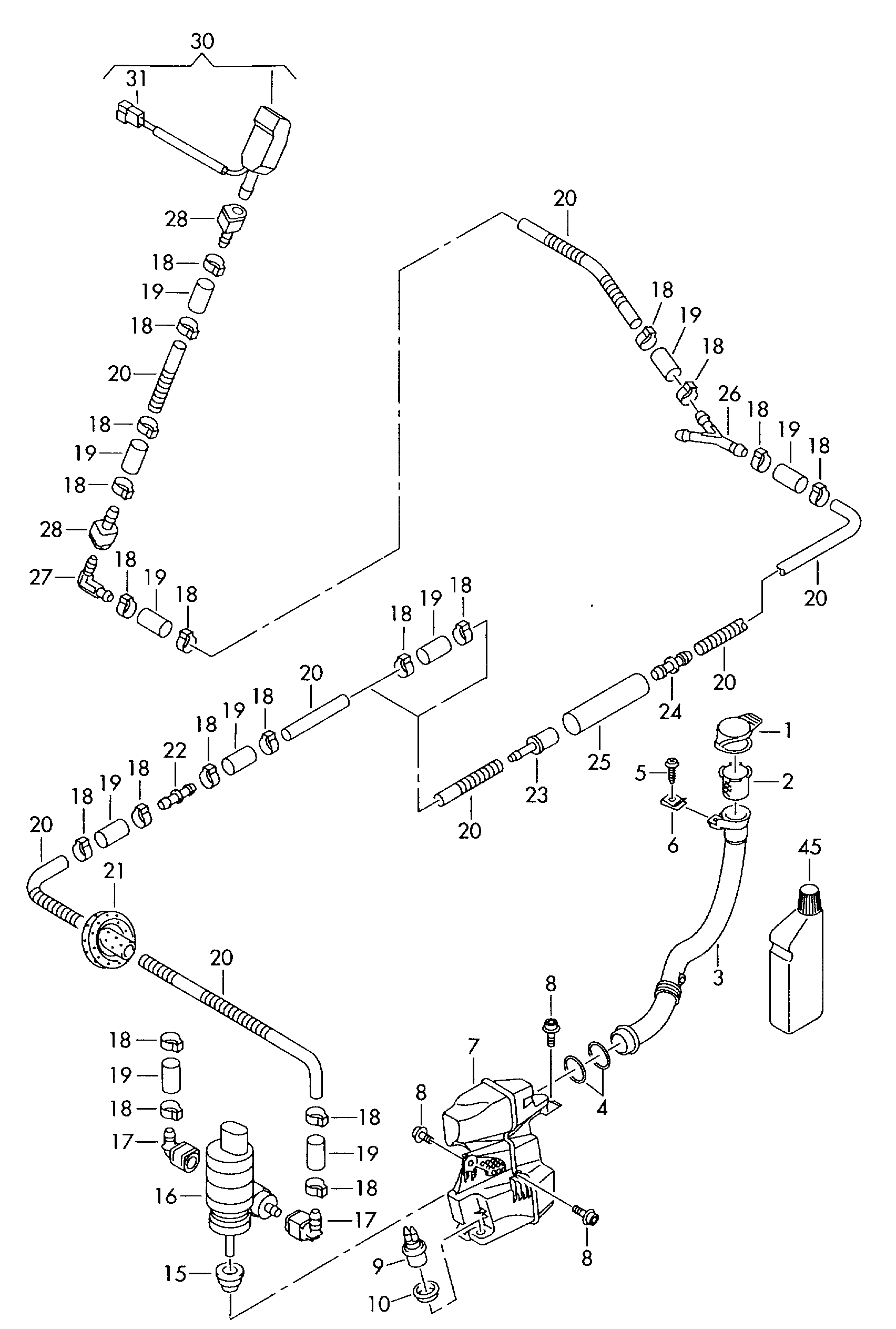 VAG 6E0 955 986 B - Ūdens sprausla, Stiklu tīrīšanas sistēma autodraugiem.lv