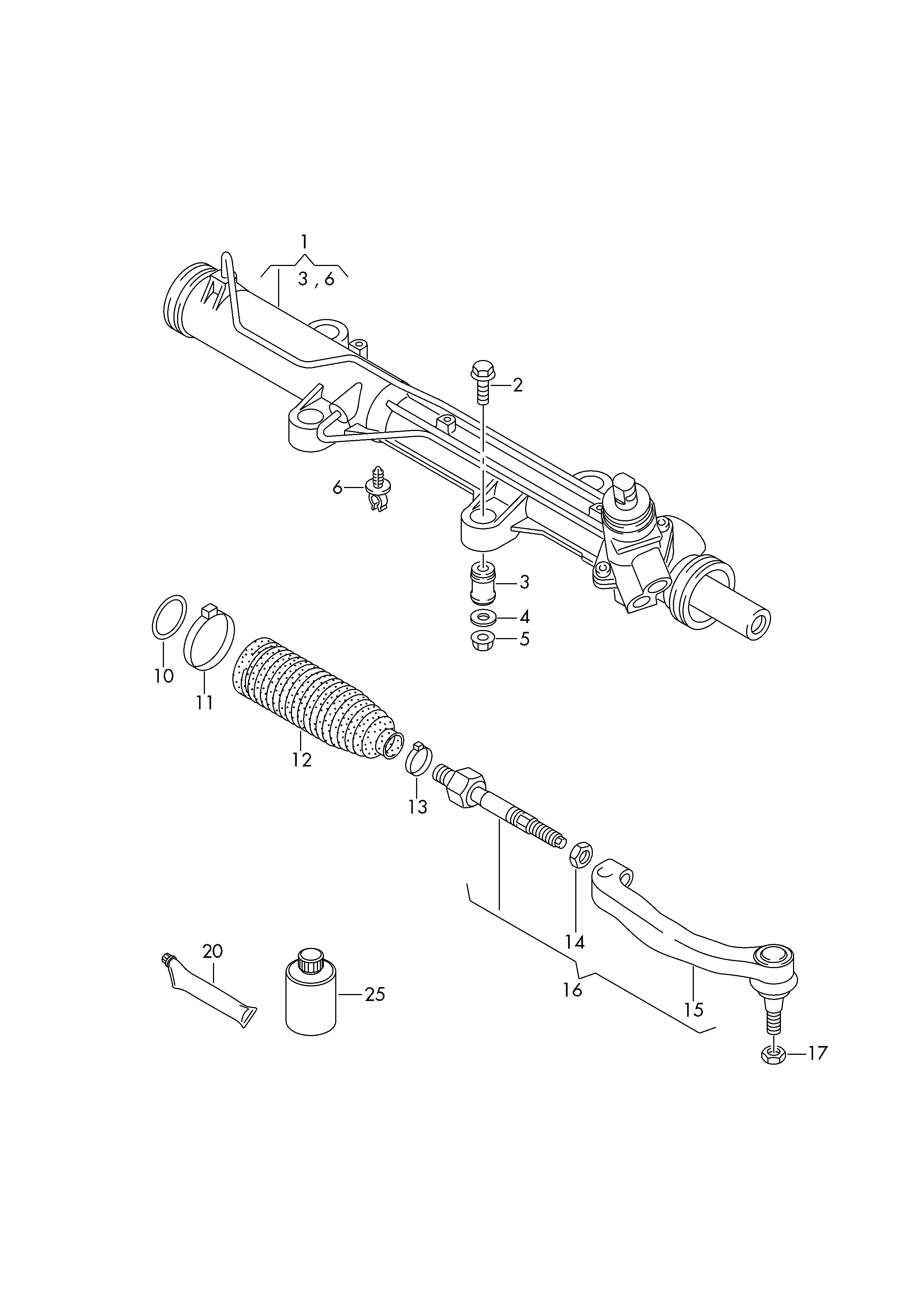 Skoda 7E1 422 061 P - Stūres mehānisms autodraugiem.lv