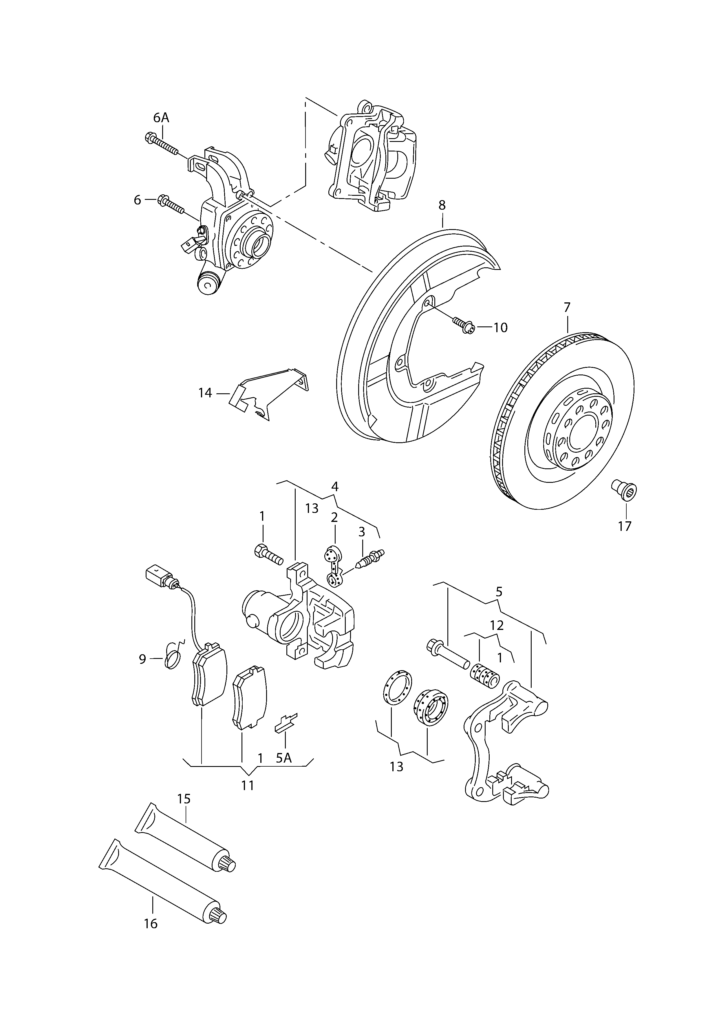 VW WHT 001 223 - Bremžu uzliku kompl., Disku bremzes autodraugiem.lv