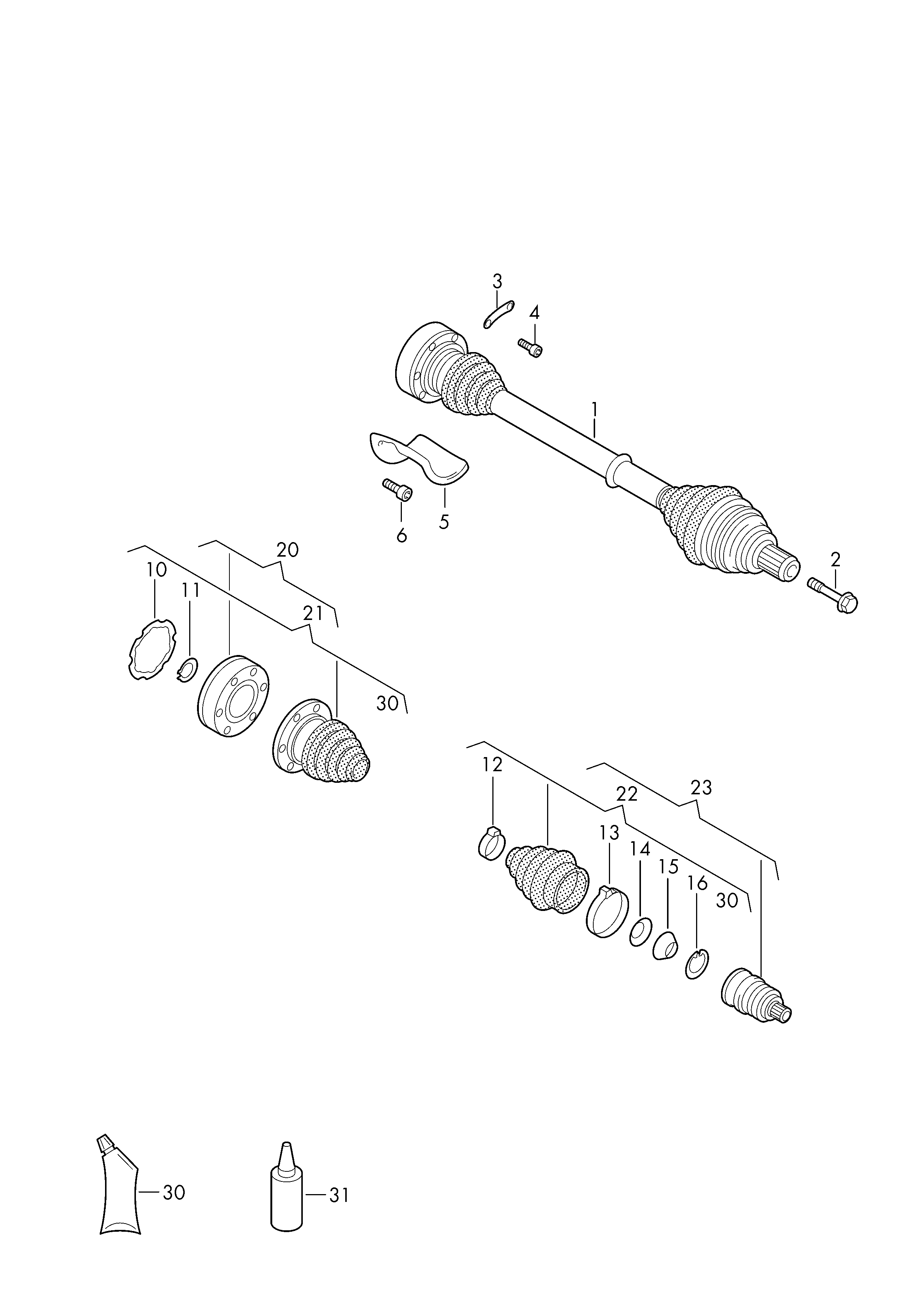 VW 3B0 498 203 G - Putekļusargs, Piedziņas vārpsta autodraugiem.lv