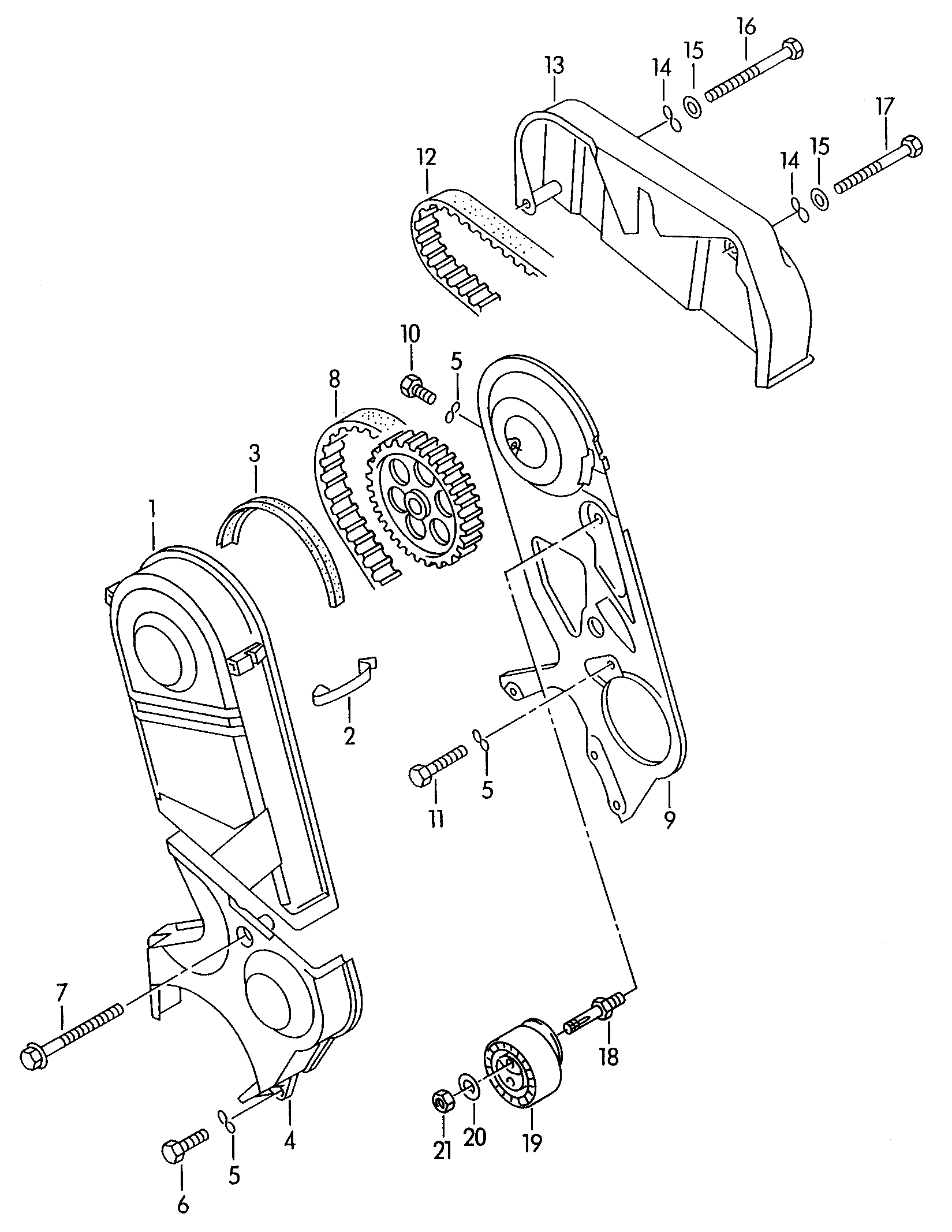 VAG 023 109 243 - Spriegotājrullītis, Gāzu sadales mehānisma piedziņas siksna autodraugiem.lv