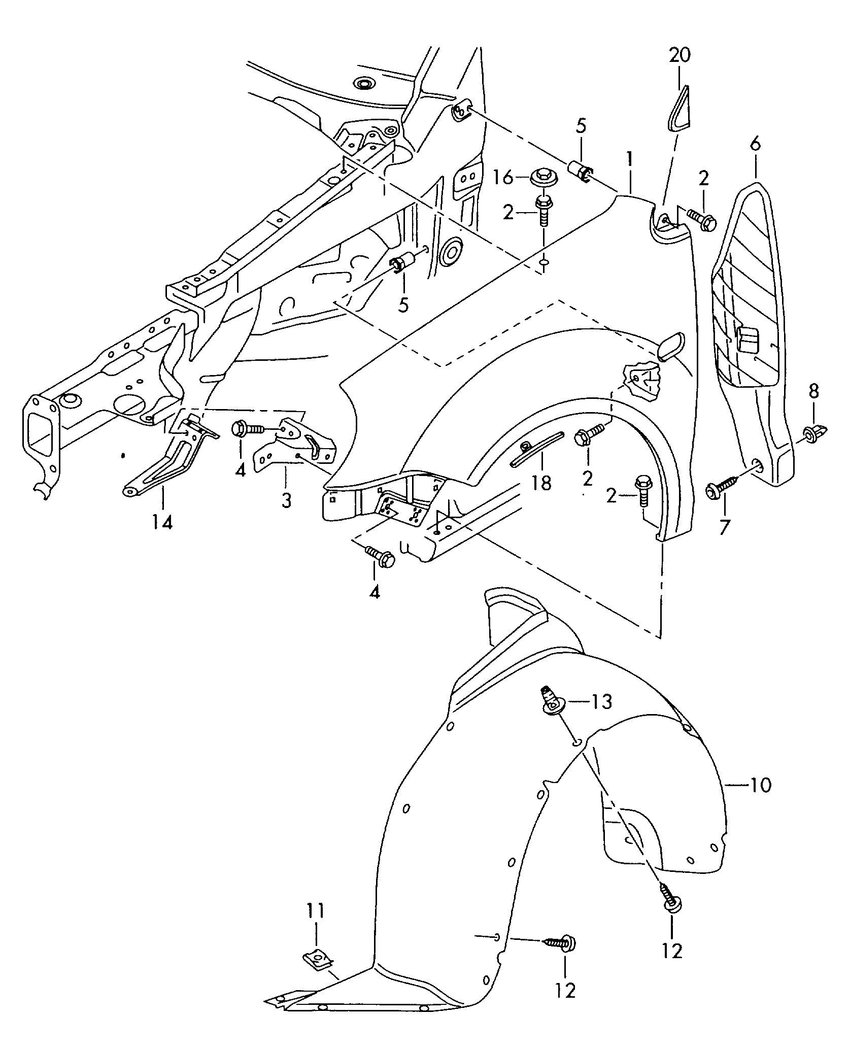 VAG 6Y0821141 - Bukse, Spārna kronšteins autodraugiem.lv