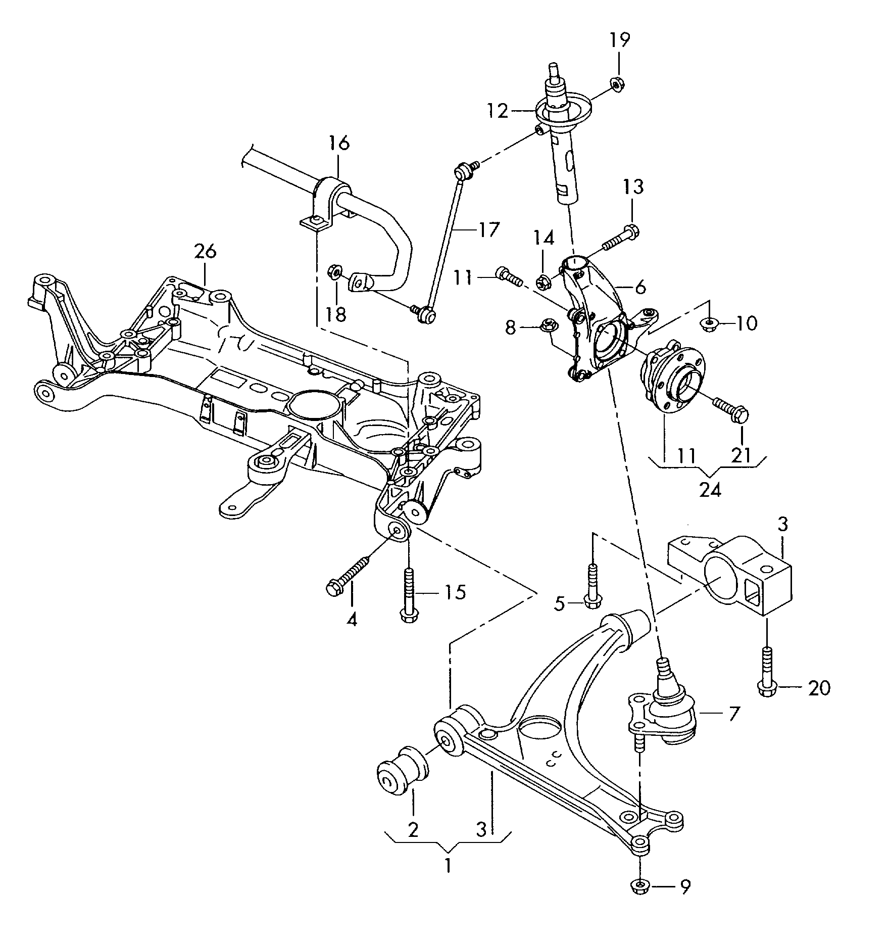 Skoda 3C0407151G - Neatkarīgās balstiekārtas svira, Riteņa piekare autodraugiem.lv