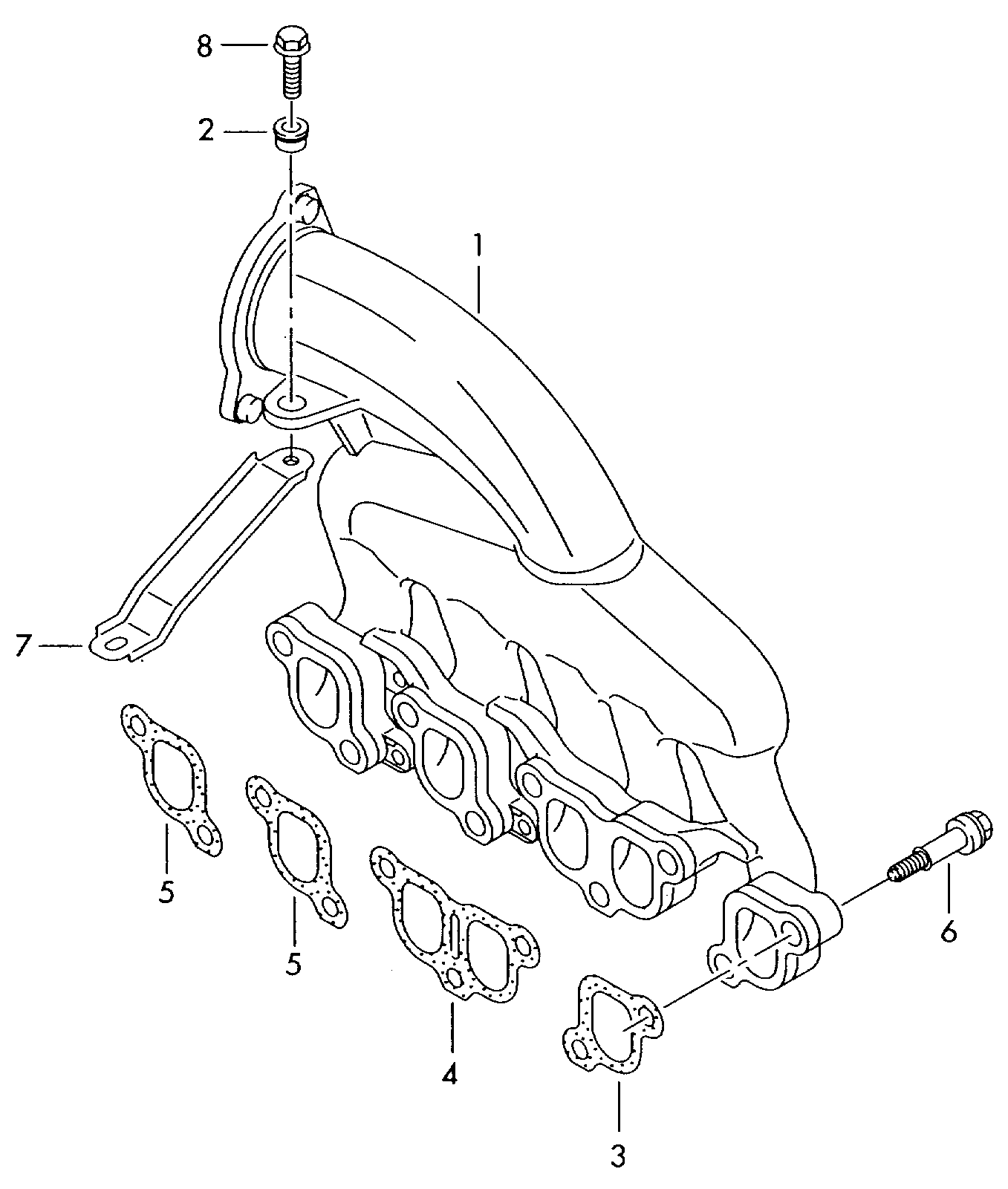 VW 070 129 717 B - Blīvju komplekts, Ieplūdes kolektors autodraugiem.lv