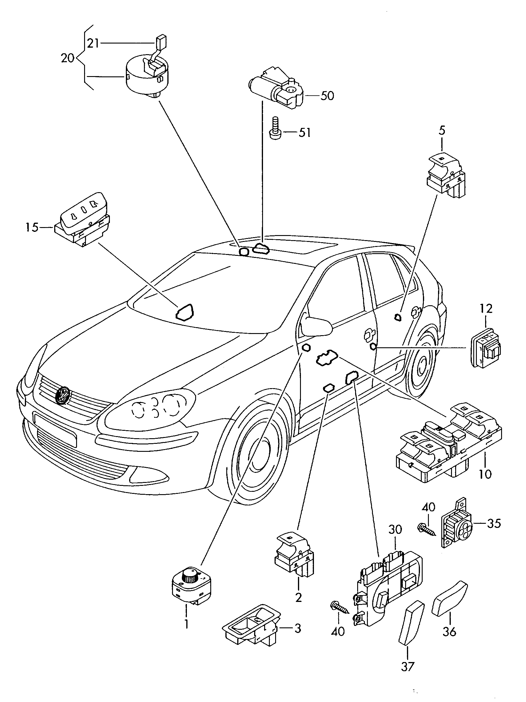 Seat 7L6 959 833 A - Slēdzis, Degvielas tvertnes vāciņa atvēršana autodraugiem.lv