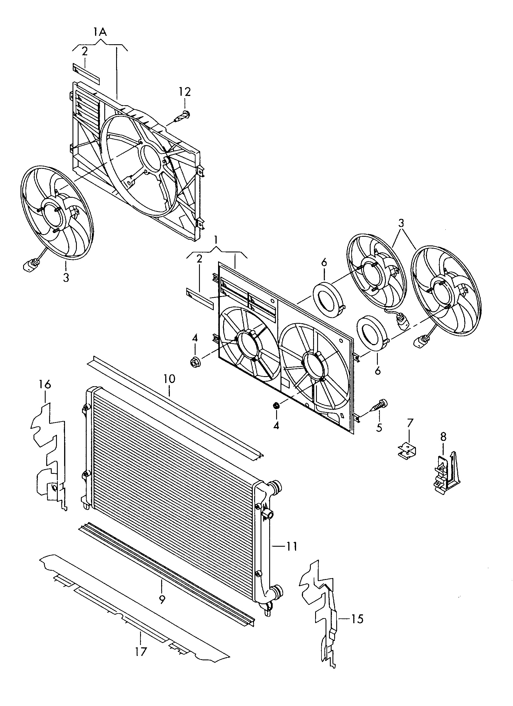 VAG 1K0 121 251 CJ - Radiators, Motora dzesēšanas sistēma autodraugiem.lv