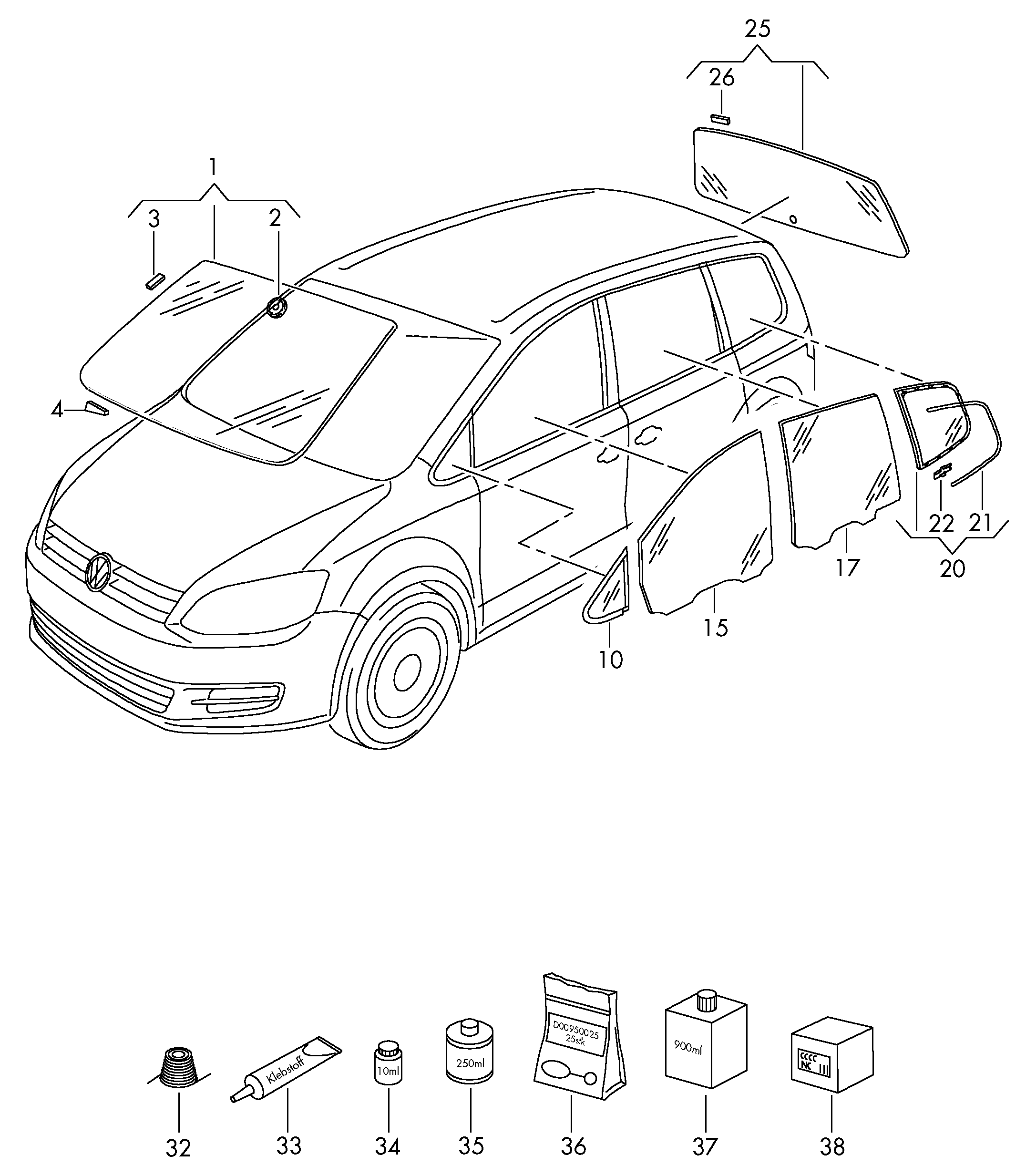 Seat 7N0845201 - Durvju stikls autodraugiem.lv