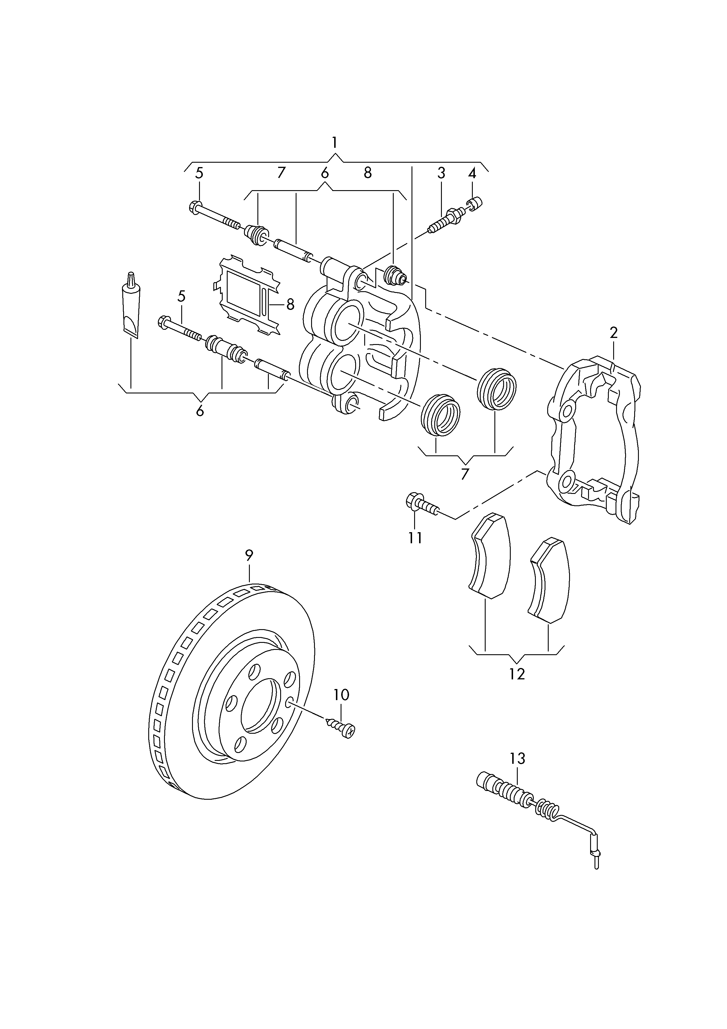 Skoda 2D0615123A - Remkomplekts, Bremžu suports autodraugiem.lv