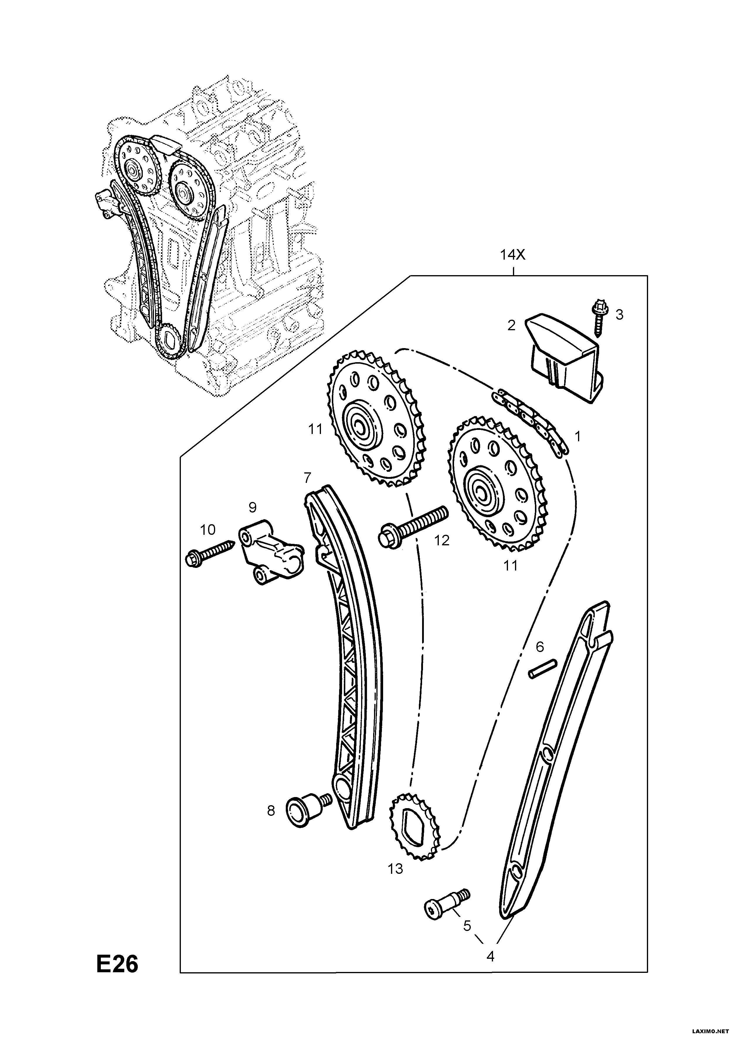 Opel 6 36 808 - Sadales vārpstas piedziņas ķēdes komplekts autodraugiem.lv